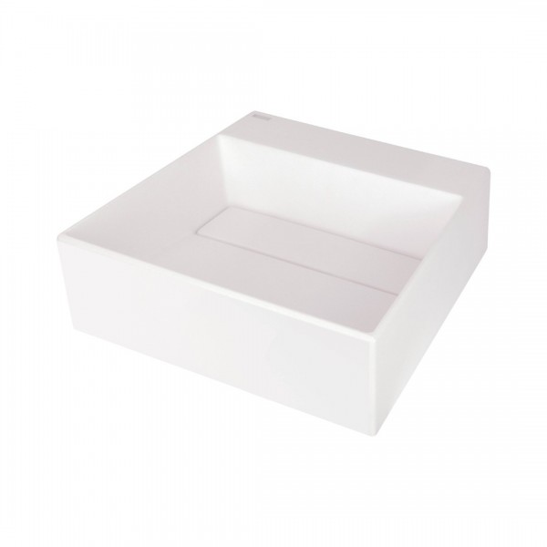 Deante Correo umywalka nablatowa 40x40 cm kwadratowa alabaster CQR_AU4M