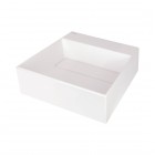 Deante Correo umywalka nablatowa 40x40 cm kwadratowa alabaster CQR_AU4M