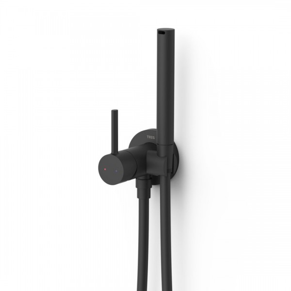 Tres Study bateria bidetowa podtynkowa czarny mat 134122NM