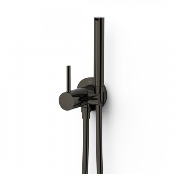 Tres Study bateria bidetowa podtynkowa czarny metalizowany 134123KM