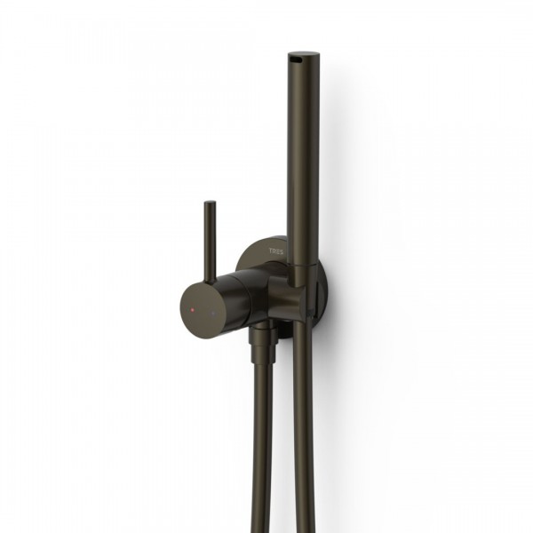 Tres Study bateria bidetowa podtynkowa czarny brąz 134123KMB