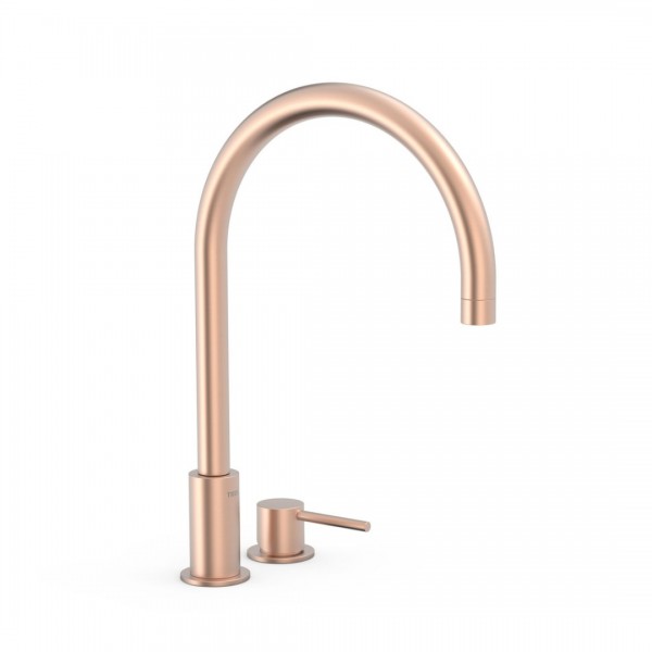 Tres Study bateria umywalkowa stojąca wysoka 2-otworowa złoto różowe mat 26110501OPM