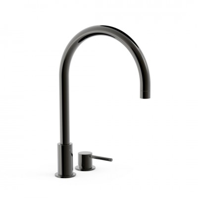 Tres Study bateria umywalkowa stojąca wysoka 2-otworowa czarny metalizowany 26110501KM