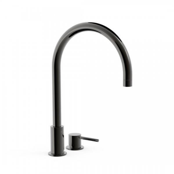 Tres Study bateria umywalkowa stojąca wysoka 2-otworowa czarny metalizowany 26110501KM