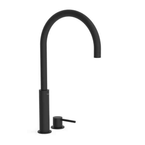 Tres Study Exclusive bateria umywalkowa nablatowa 2-otworowa wysoka czarny mat 26110502NM