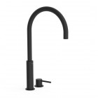 Tres Study Exclusive bateria umywalkowa nablatowa 2-otworowa wysoka czarny mat 26110502NM