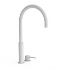 Tres Study Exclusive bateria umywalkowa nablatowa 2-otworowa wysoka biały mat 26110502BM