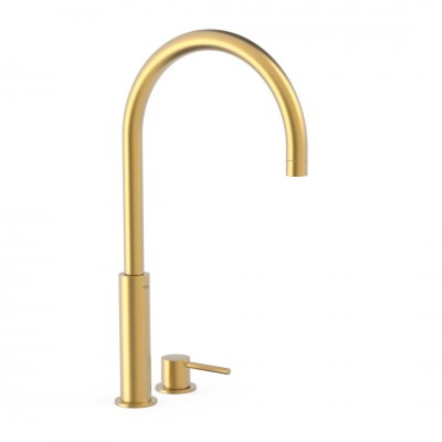 Tres Study bateria umywalkowa stojąca wysoka 2-otworowa złoty mat 26110502OM