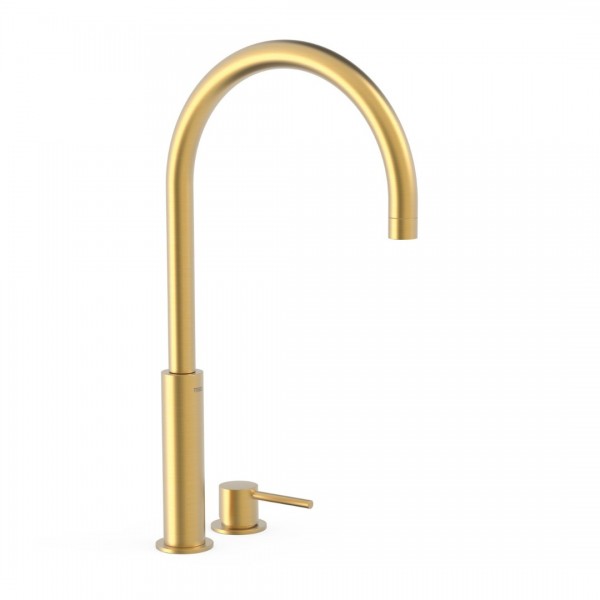 Tres Study bateria umywalkowa stojąca wysoka 2-otworowa złoty mat 26110502OM