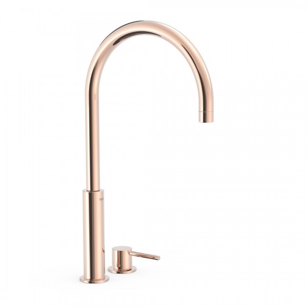 Tres Study bateria umywalkowa stojąca wysoka 2-otworowa złoto różowe 26110502OP