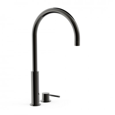 Tres Study bateria umywalkowa stojąca wysoka 2-otworowa czarny metalizowany 26110502KM