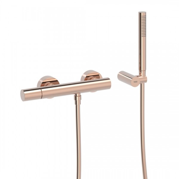 Tres Study bateria prysznicowa ścienna złoto różowe połysk 26116701OP