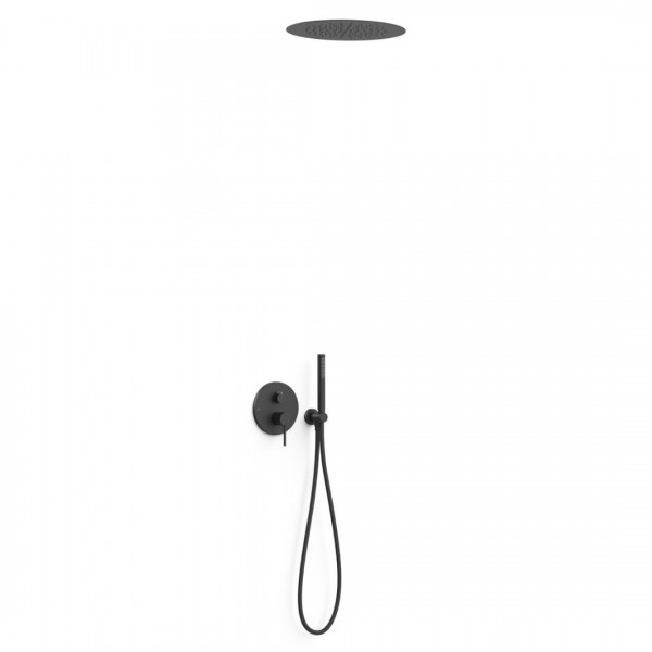 Tres Study zestaw prysznicowy podtynkowy deszczownica 38 cm czarny mat 26228005NM
