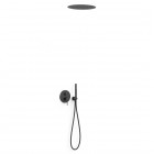 Tres Study zestaw prysznicowy podtynkowy deszczownica 38 cm czarny mat 26228005NM