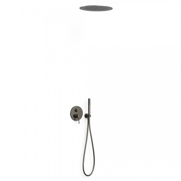 Tres Study zestaw prysznicowy podtynkowy deszczownica 38 cm czarny metalizowany 26228005KM