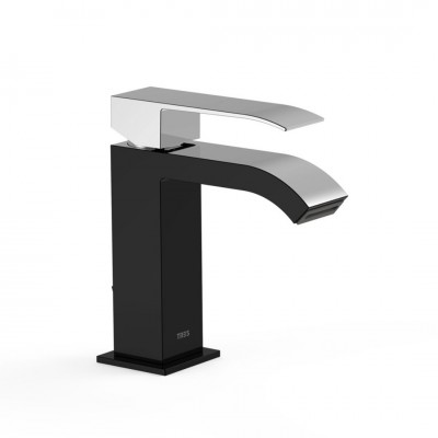 Tres Cuadro bateria umywalkowa stojąca czarny/chrom 00610101NE