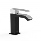 Tres Cuadro bateria umywalkowa stojąca czarny/chrom 00610101NE