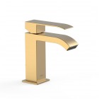 Tres Cuadro bateria umywalkowa stojąca złoty mat 00610101OM