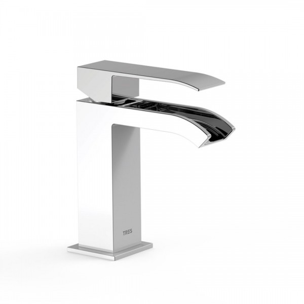 Tres Cuadro bateria umywalkowa stojąca biały/chrom 00611001BL