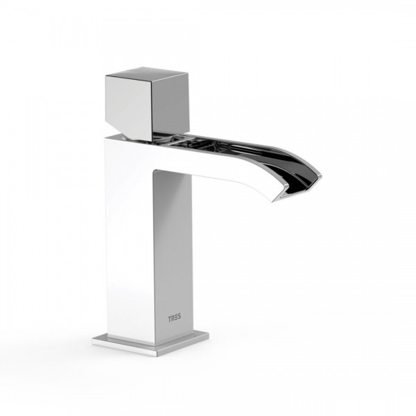 Tres Cuadro bateria umywalkowa stojąca biały/chrom 00611002BL