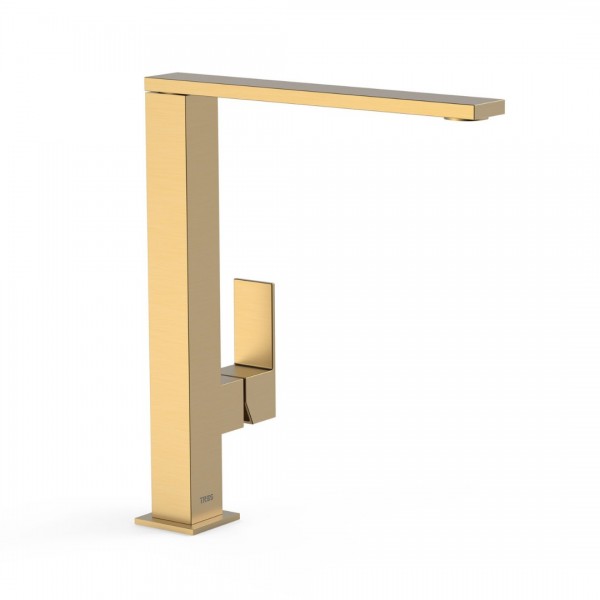 Tres Cuadro bateria umywalkowa stojąca wysoka złoty mat 00648501OM