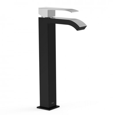 Tres Cuadro bateria umywalkowa stojąca wysoka czarny/chrom 00681001NE