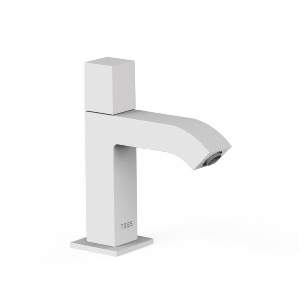Tres Cuadro zawór umywalkowy stojący biały mat 00750301BM