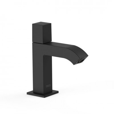 Tres Cuadro zawór umywalkowy stojący czarny mat 00750301NM