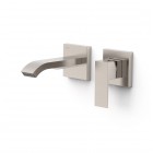 Tres Cuadro bateria umywalkowa podtynkowa wylewka 15,3 cm stal 00630023AC