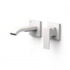 Tres Cuadro bateria umywalkowa podtynkowa wylewka 15,3 cm biały mat 00630023BM