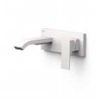 Tres Cuadro bateria umywalkowa podtynkowa wylewka 15,3 cm biały mat 00630033BM