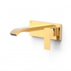 Tres Cuadro bateria umywalkowa podtynkowa wylewka 15,3 cm złoty połysk 00630033OR