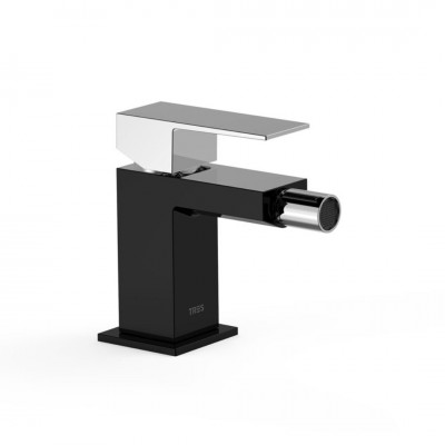 Tres Cuadro bateria bidetowa stojąca czarny/chrom 00612001NE