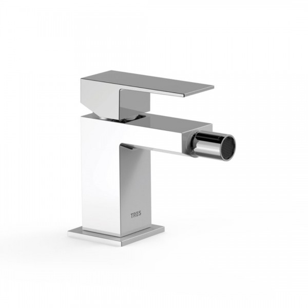 Tres Cuadro bateria bidetowa stojąca biały/chrom 00612001BL