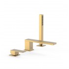 Tres Cuadro bateria wannowa 3-otworowa złoty mat 00616105OM