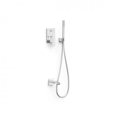 Tres Cuadro zestaw wannowy podtynkowy chrom 00628006