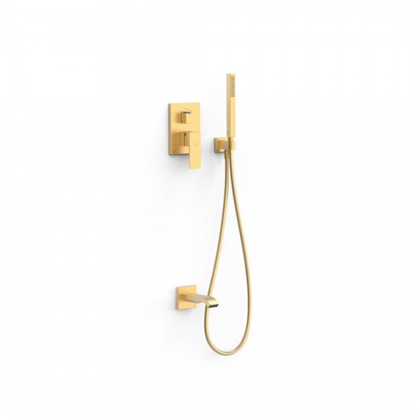 Tres Cuadro zestaw wannowy podtynkowy złoty mat 00628006OM