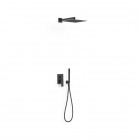 Tres Cuadro zestaw prysznicowy podtynkowy deszczownica 30 cm czarny mat 00628004NM