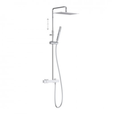 Tres Cuadro zestaw natryskowy ścienny chrom 00719702