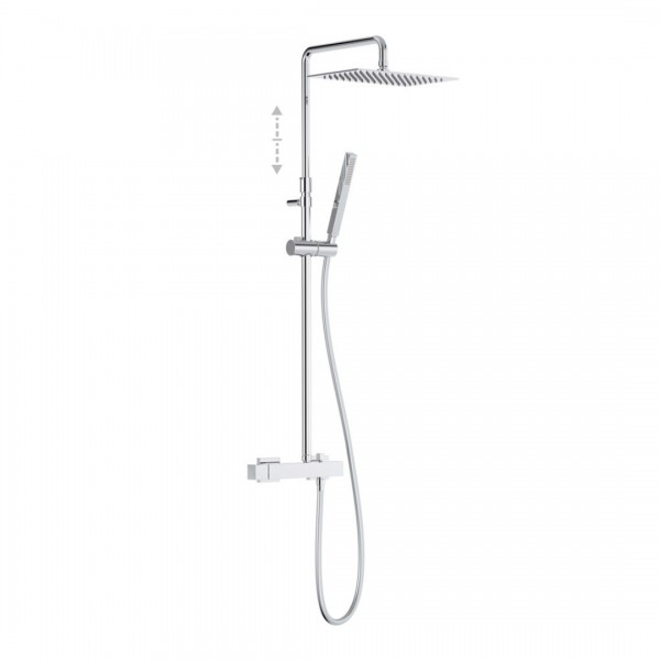 Tres Cuadro zestaw natryskowy ścienny chrom 00719702