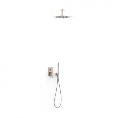 Tres Cuadro zestaw prysznicowy podtynkowy deszczownica 30 cm stal 00628003AC