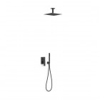 Tres Cuadro zestaw prysznicowy podtynkowy deszczownica 30 cm czarny mat 00628003NM