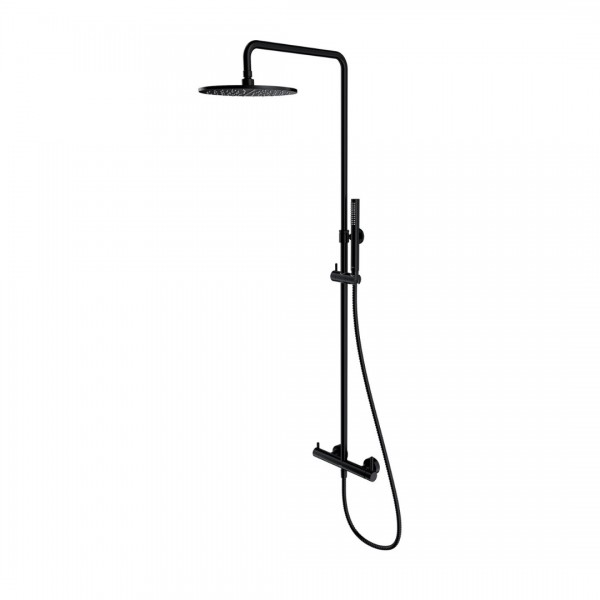 Omnires Y zestaw natryskowy z deszczownicą 25 cm czarny półpołysk Y1244MBL