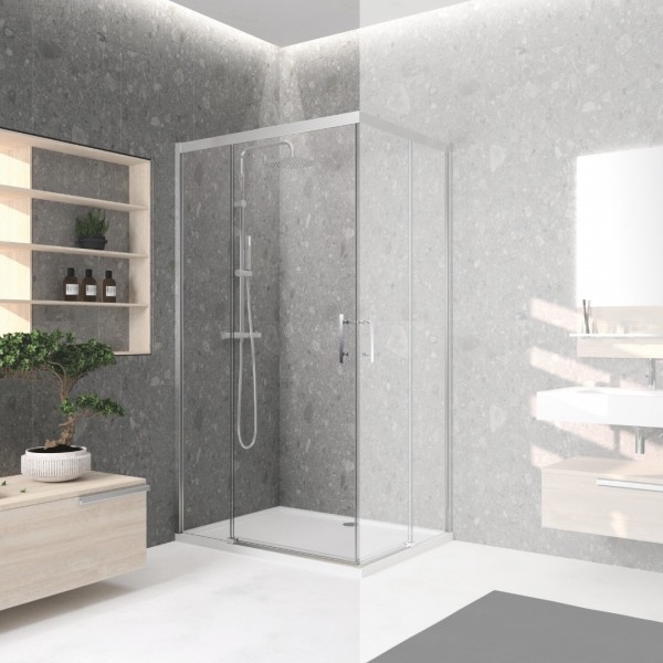 Novellini Kali AH drzwi prysznicowe 70 cm srebrne KALIAH66L-1B
