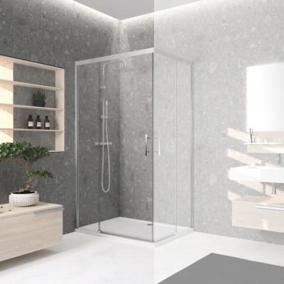 Novellini Kali AH drzwi prysznicowe 70 cm srebrne KALIAH66L-1B