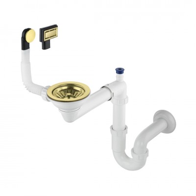 Deante Space Saver syfon do zlewozmywaków granitowych złoto szczotkowane ZXY_R949