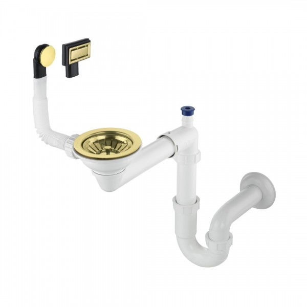 Deante Space Saver syfon do zlewozmywaków granitowych złoto szczotkowane ZXY_R949