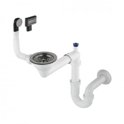 Deante Space Saver syfon do zlewozmywaków granitowych titanium ZXY_D949