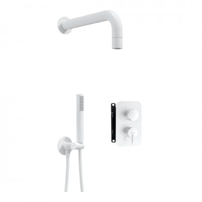 Deante Silia zestaw prysznicowy podtynkowy biały mat BXYZAQSM