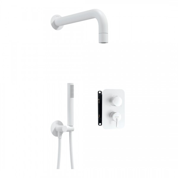 Deante Silia zestaw prysznicowy podtynkowy biały mat BXYZAQSM